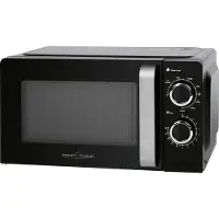 ProfiCook PC-MWG 1208 Mikrowelle mit Grill, 17 Liter Garraum, 900 W Grill, 6 -Leistungsstufen, 30 Minuten-Timer mit Endsignal, Schwarz
