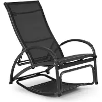 Blumfeldt Beverlywood Sonnenliege Schaukelstuhl (Gestell aus Aluminium, 4-fach verstellbare Rückenlehne, DualComfort, Material: 70% PVC und 30% Polyester Comfort Mesh, Edelstahlschrauben) graphitgrau