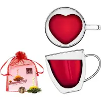 Feelino Trinkglas | 350 ml | Doppelwandig | Hochwertiges Borosilikatglas | Unikat Transparent