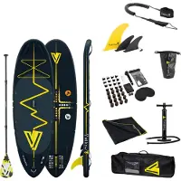 Yellowv Stand Up Paddle Board - SUP BOARD aufblasbar (8 Fuß / 250 cm) Heartbeat "IGUAZU" leichtes Paddel / Kinder