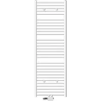 LuxeBath Badheizkörper Mittelanschluss 600 x 1800 mm Weiß gerade mit Thermostat und Anschlussgarnitur Universal Eck- und Durchgangsform, ohne Heizstab