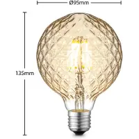 LUCANDE LED-Lampe E27 G95 4W 2.700K dimmbar amber