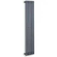 Besoa Delgado - Röhrenheizkörper, 2-in-1: Mittel- oder Seitenanschluss / 1/2" Anschlüsse, Wandinstallation, max. 70°C / max. 10, 1 bar, Slim, 4-10 m², 120x25 Heizkörper, 6 Vertikalrippen, 508 W, grau