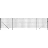 vidaXL Maschendrahtzaun Anthrazit 1,6x10 m Verzinkter Stahl