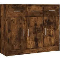 vidaXL Sideboard Räuchereiche 91x28x75 cm Holzwerkstoff