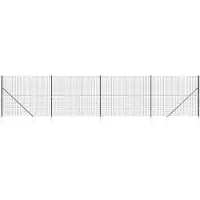 vidaXL Maschendrahtzaun mit Bodenhülsen Anthrazit 1,4x10 m