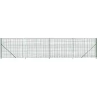 vidaXL Maschendrahtzaun mit Bodenflansch Grün 1,4x10 m