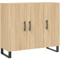vidaXL Sideboard Sonoma-Eiche 90x34x80 cm Holzwerkstoff