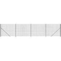 vidaXL Maschendrahtzaun mit Bodenflansch Anthrazit 1,6x10 m