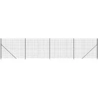vidaXL Maschendrahtzaun mit Bodenflansch Anthrazit 1,4x10 m