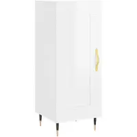 vidaXL Sideboard Hochglanz-Weiß 34,5x34x90 cm Holzwerkstoff