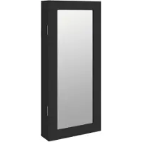 vidaXL Schmuckschrank mit Spiegel Wandmontage Schwarz 30x8,5x67 cm