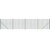 vidaXL Maschendrahtzaun mit Bodenhülsen Grün 1,4x10 m