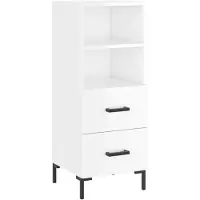 vidaXL Sideboard Hochglanz-Weiß 34,5x34x90 cm Holzwerkstoff