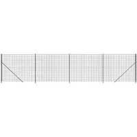 vidaXL Maschendrahtzaun mit Bodenflansch Anthrazit 1,4x10 m