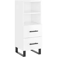 vidaXL Sideboard Hochglanz-Weiß 34,5x34x90 cm Holzwerkstoff
