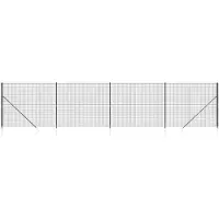 vidaXL Maschendrahtzaun mit Bodenhülsen Anthrazit 1,4x10 m