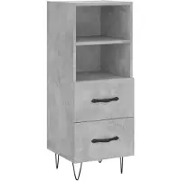 vidaXL Sideboard Betongrau 34,5x34x90 cm Holzwerkstoff