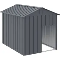 vidaXL Hundehütte mit Dach Anthrazit 117x153x123cm Verzinkter Stahl