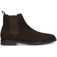 Manfield Braune Chelsea Boots aus Veloursleder | Größe 44