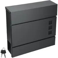 ML-Design | Briefkasten Ludo Schwarz Stahl 37x36.5x10.5 cm | NADUVI