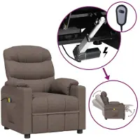vidaXL Massagesessel Elektrisch Taupe Stoff