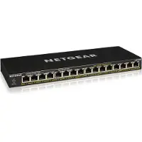 Netgear GS316P, Unmanaged, Gigabit Ethernet (10/100/1000), Vollduplex, Power over Ethernet (PoE), Wandmontage