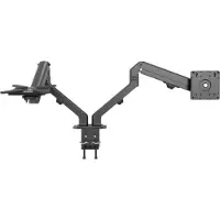 Vision VFM-DAD/4 - Befestigungskit - einstellbarer Arm - für 2 LCD-Displays oder LCD-Display und Notebook/Tablet - Aluminium, Stahl - mattschwarz