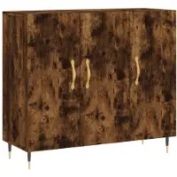 vidaXL Sideboard Räuchereiche 90x34x80 cm Holzwerkstoff