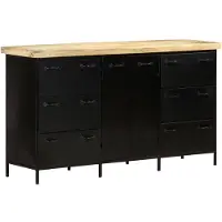 vidaXL Sideboard 140x38x76 cm Raues Mangoholz