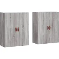 vidaXL Wandschränke 2 Stk. Grau Sonoma 69,5x34x90 cm
