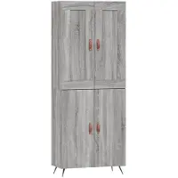 vidaXL Highboard Grau Sonoma 69,5x34x180 cm Holzwerkstoff