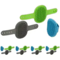 Relaxdays Massagebürste Hund & Katze 15er Set Blau,Grün,Grau