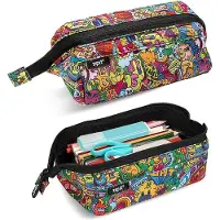 Zipit Lenny Federmäppchen, Etui mit breiter Öffnung für Schule, Doodles