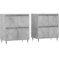 vidaXL Sideboards 2 Stk. Betongrau Holzwerkstoff