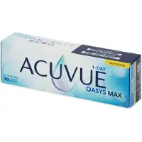 Johnson & Johnson Oasys Max 1-Day Multifocal (30er Packung) Tageslinsen (-9 dpt, Addition Low (0.75-1.25) & BC 8.4) mit UV-Schutz für Allergiker
