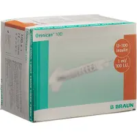 B Braun Omnican Insulinspr.1 ml U100 m.Kan.0,30x12 mm ein. 100x1 St Spritzen