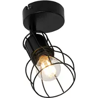 QAZQA - Moderne Wandleuchte aus schwarzem stahl I nickel matt verstellbar - Botu I Wohnzimmer I Schlafzimmer - Stahl Rund - LED geeignet E14