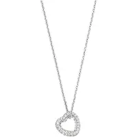 Ti sento Halsketten - 925er Sterlingsilber The Sparkling Heart - Gr. unisize - in Silber - für Damen