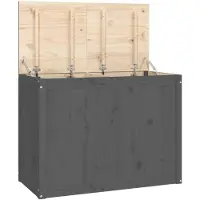 vidaXL Wäschetruhe Grau 88,5x44x66 cm Massivholz Kiefer,Farbe