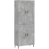 vidaXL Highboard Betongrau 69,5x34x180 cm Holzwerkstoff