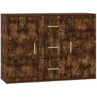 vidaXL Sideboard Räuchereiche 91x29,5x65 cm Holzwerkstoff
