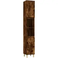 vidaXL Badschrank Räuchereiche 30x30x190 cm Holzwerkstoff