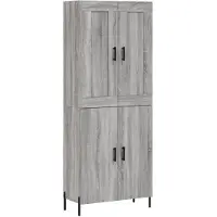 vidaXL Highboard Grau Sonoma 69,5x34x180 cm Holzwerkstoff