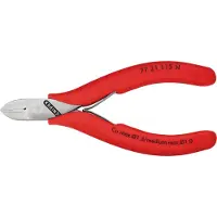Knipex 77 21 115 N Elektronik-Seitenschneider mit durchgestecktem Gelenk mit Kunststoff überzogen 115 mm