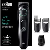 Braun BeardTrimmer 3 BT3421, Waschbar, Akku, Schwarz