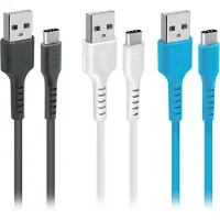 SBS TEKITUSBC3X1WBK, 1,2 m, USB C, USB A, USB 2.0, Schwarz, Blau, Weiß