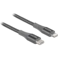 DeLOCK 86630, 0,5 m, Lightning, USB C, Männlich, Männlich, Grau