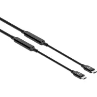 Manhattan USB-C Kabel 3m, USB 3.2 Gen 2, 10 Gbps, Aktiv, Schwarz