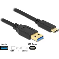 DeLOCK SuperSpeed USB (USB 3.2 Gen 2) Kabel Typ-A zu USB Type-C 3 m, 3 m, USB A, USB C, USB 3.2 Gen 1 (3.1 Gen 1), 5 Gbit/s, Schwarz